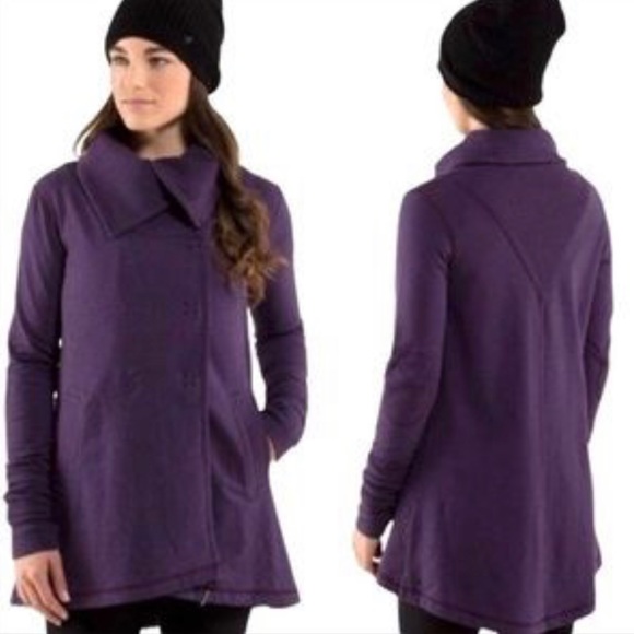 lululemon athletica Sweaters - Lululemon Size 8 Purple Athleisure Gratitude Wrap Double Breasted Wrap Jacket